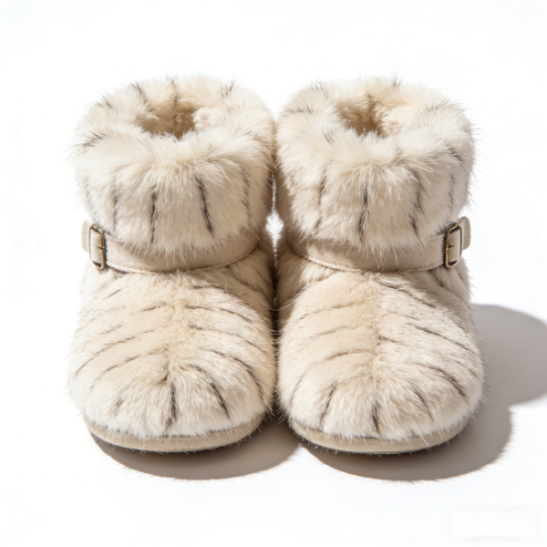 White Tiger Fur Winter Boots